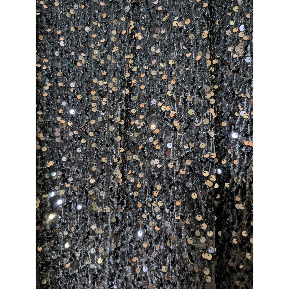 J. McLaughlin Leeza Sequin Dress XL Black Mock Neck 3/4 Sleeve NWT Quiet Luxury - Picture 7 of 11